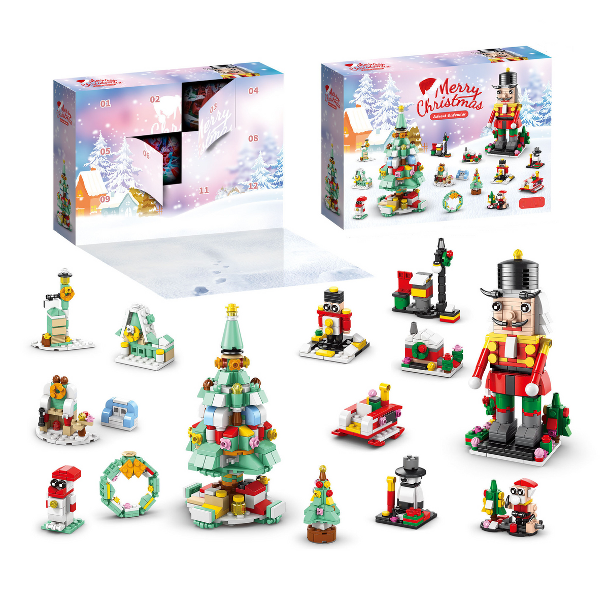 HappyChristmasBlocks: Jule Advents Kalender Byggeklodser Sæt