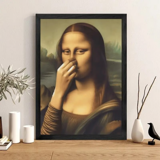 Mona Loo™ – Vintage Sjovt Badeværelses Monalisa Vægkunst
