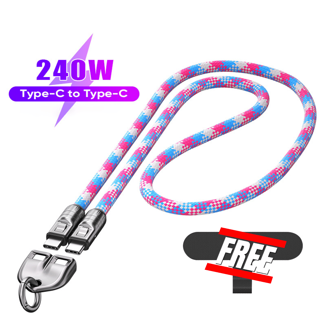 C till C 240W laddningskabel med bärbart armbandsdesign