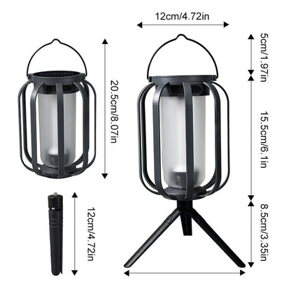 CampFlameGlow™ - Lampe med realistisk flammeeffekt – Opladelig via USB & solenergi