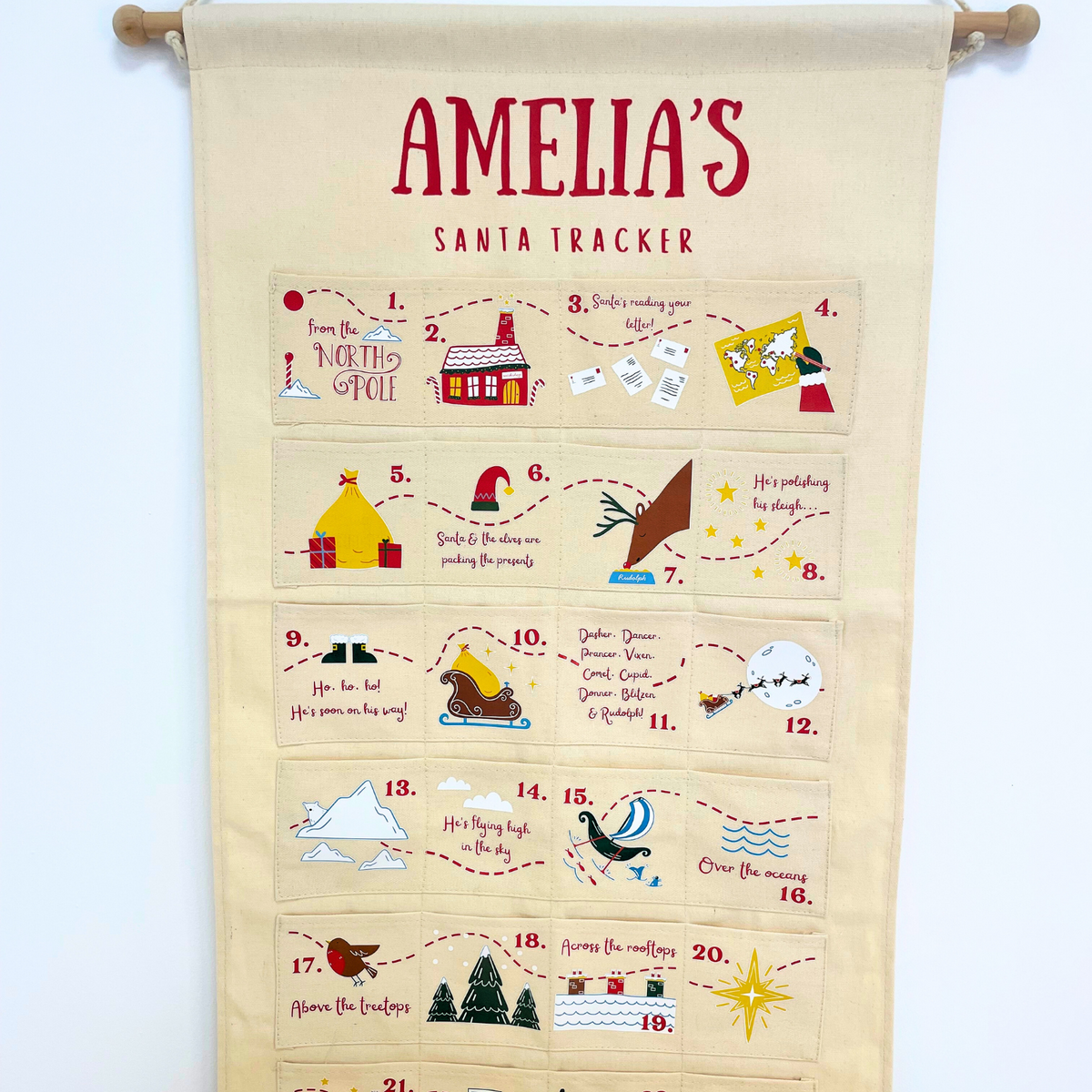 Fabric Christmas Advent Calendar™ - Santa Tracker