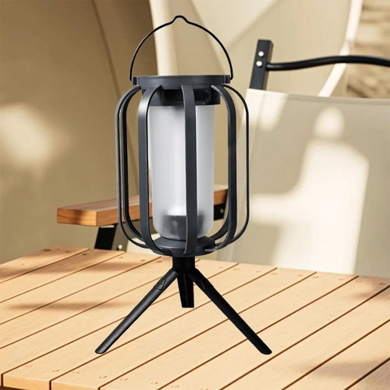 CampFlameGlow™ - Lampe med realistisk flammeeffekt – Opladelig via USB & solenergi