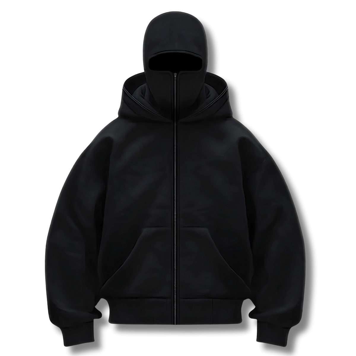 Anti-Social Ninja Hoodie™ - Hoodie med lynlås og integreret maske – Unisex