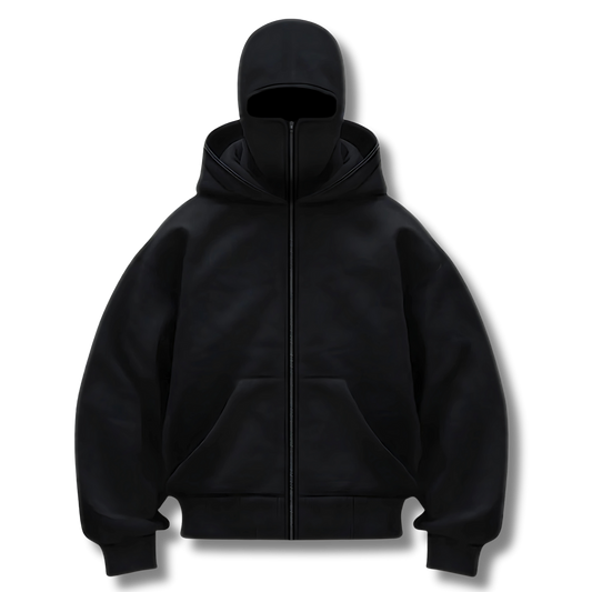 Anti-Social Ninja Hoodie™ - Hoodie med lynlås og integreret maske – Unisex