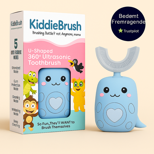 KiddieBrush™ | U-formet 360° ultrasonisk tandbørste til børn – gør tandbørstning sjovt, nemt og effektivt