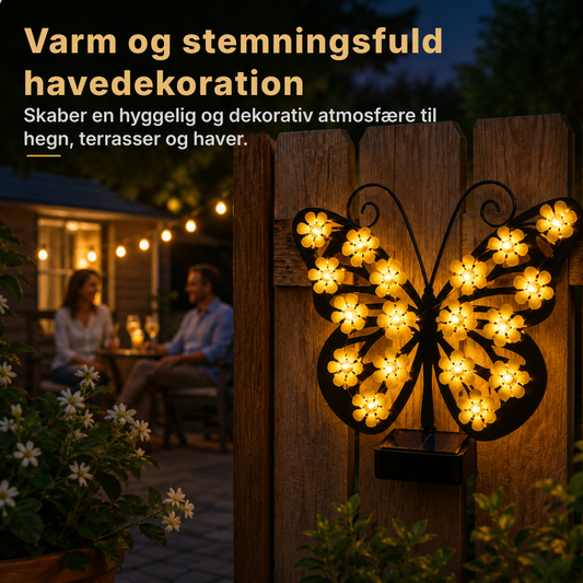 Floralux™ | Dekorativ solcelledrevet sommerfuglelampe med blomsterformet LED