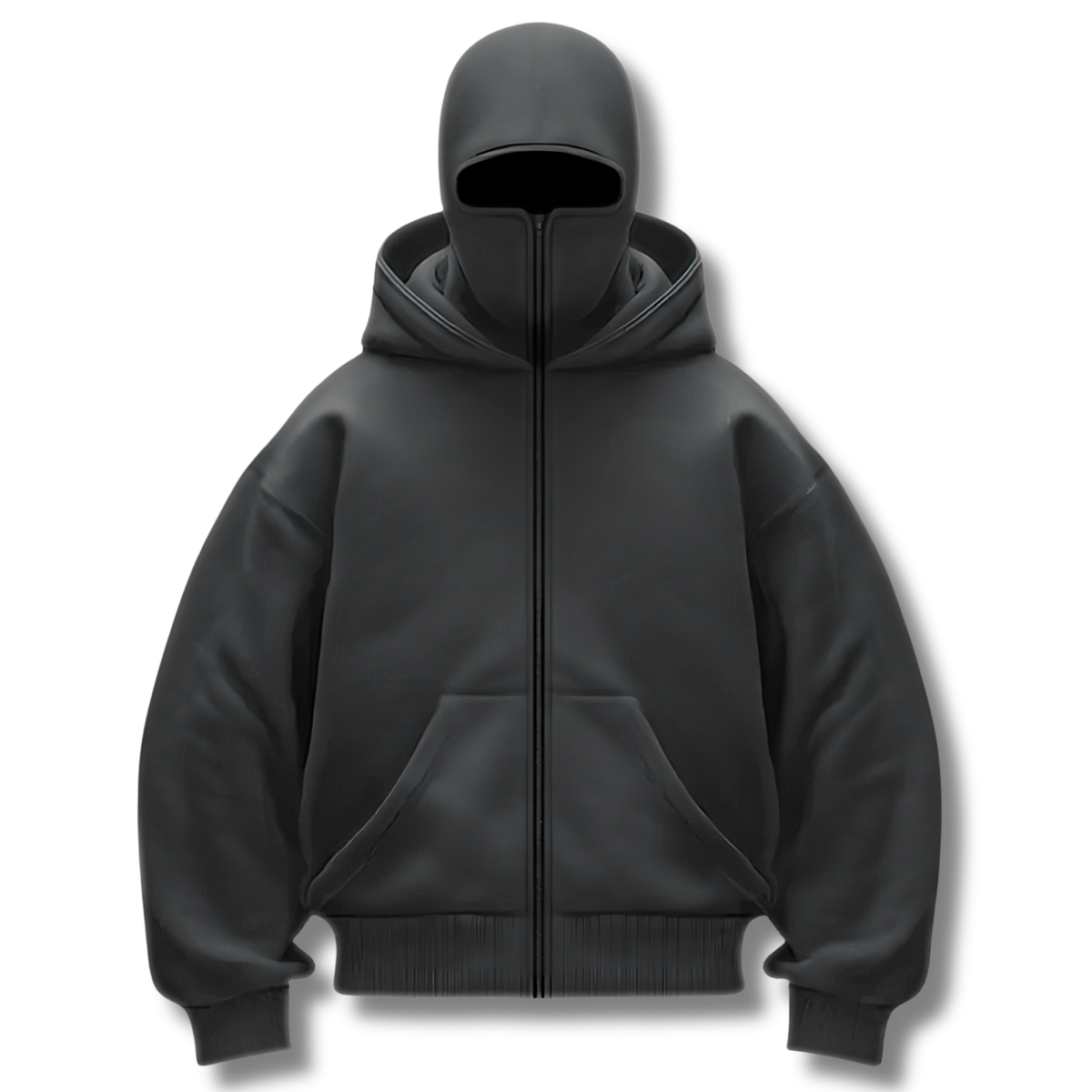 Anti-Social Ninja Hoodie™ - Hoodie med lynlås og integreret maske – Unisex