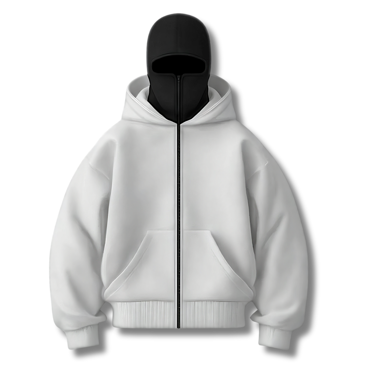 Anti-Social Ninja Hoodie™ - Hoodie med lynlås og integreret maske – Unisex