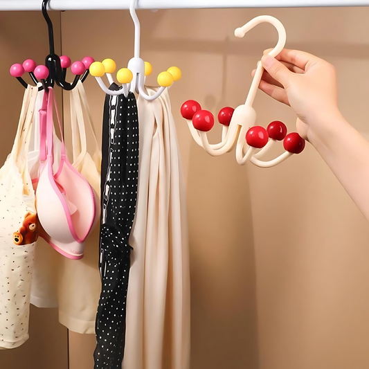 GlideHolder® HangerHooks: 360° Drejelig 6 Klo Kroge Skabsorganizer Bøjle