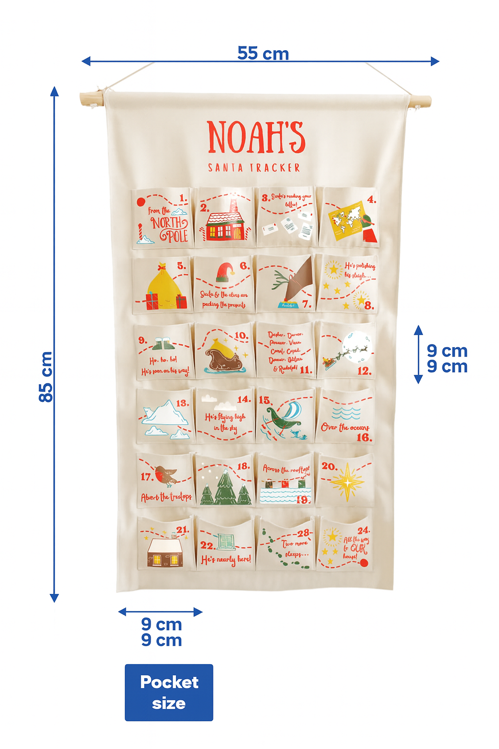 Fabric Christmas Advent Calendar™ - Santa Tracker