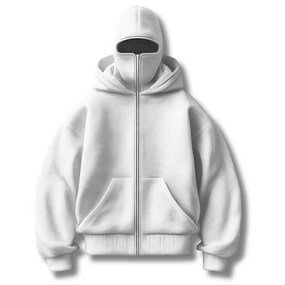 Anti-Social Ninja Hoodie™ - Hoodie med lynlås og integreret maske – Unisex