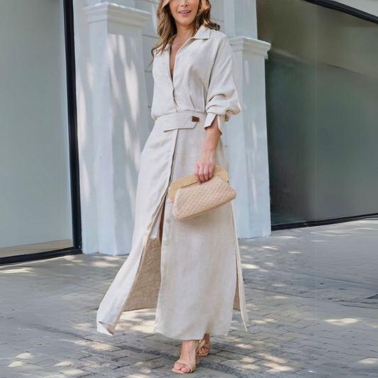 Jeanette™ | Elegant maxi-kjole med V-hals