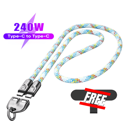 C till C 240W laddningskabel med bärbart armbandsdesign