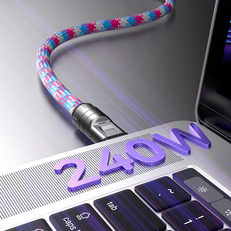 C till C 240W laddningskabel med bärbart armbandsdesign