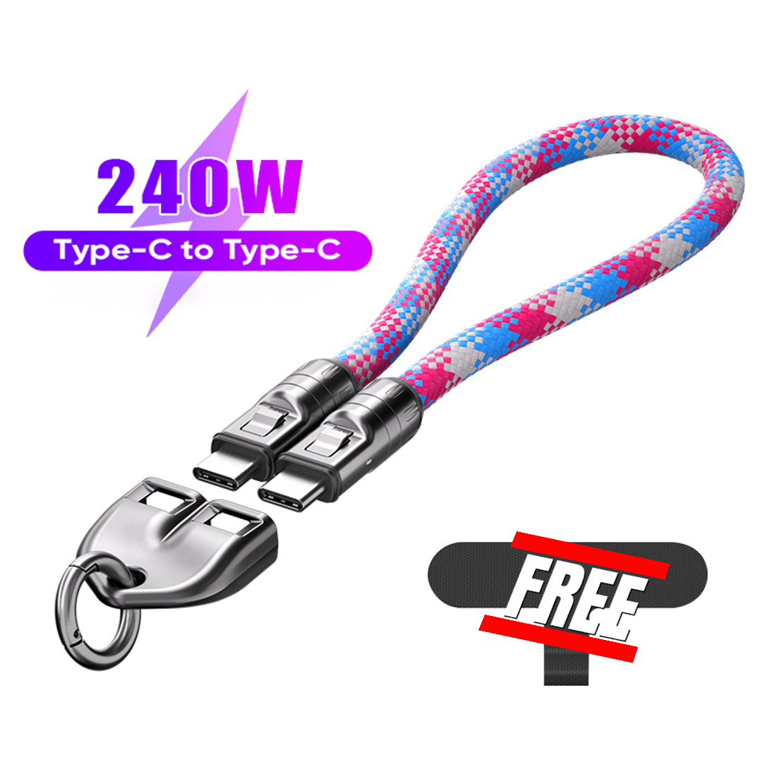 C till C 240W laddningskabel med bärbart armbandsdesign