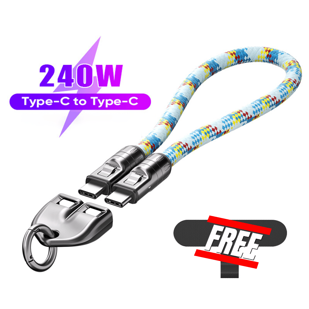 C till C 240W laddningskabel med bärbart armbandsdesign