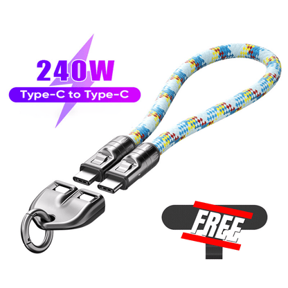 C till C 240W laddningskabel med bärbart armbandsdesign