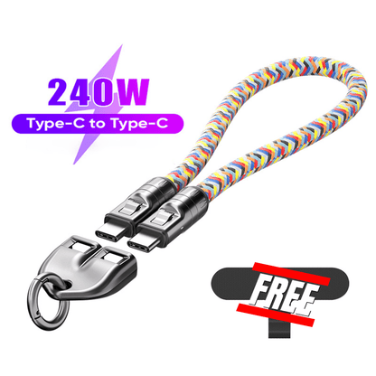 C till C 240W laddningskabel med bärbart armbandsdesign
