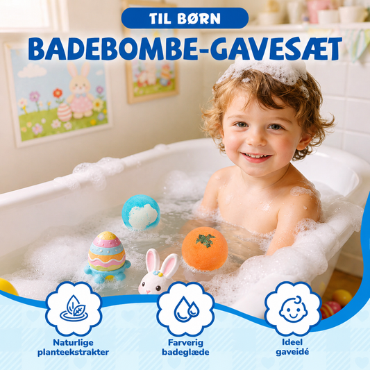 🛁 60% RABAT! 🎁 12-delt badbombe-gavesæt til børn – farverige, duftende & hudvenlige ✨