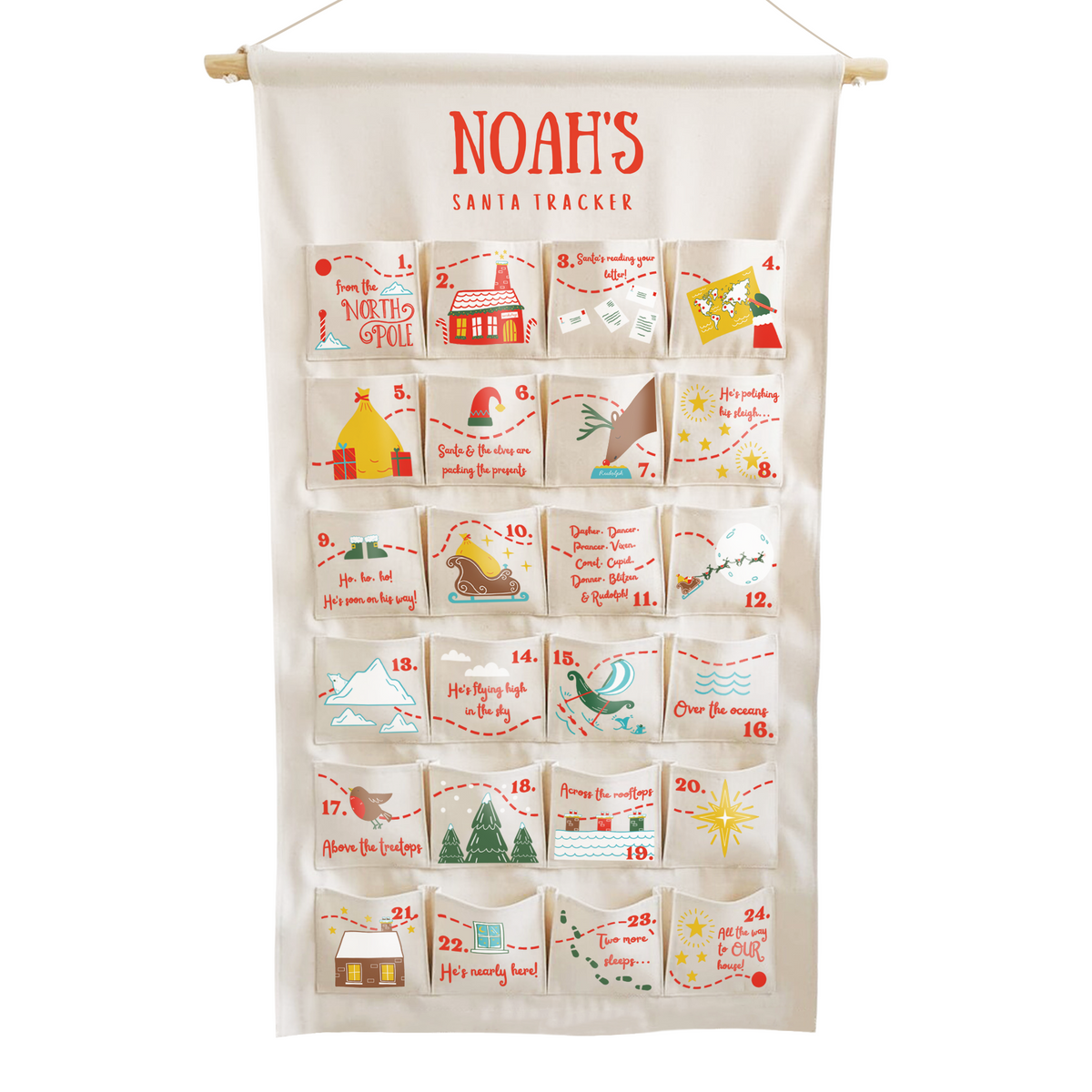 Fabric Christmas Advent Calendar™ - Santa Tracker