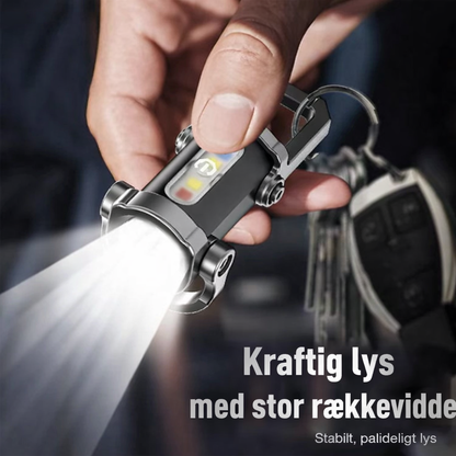 Bærbar genopladelig kraftig nøgleringslommelygte
