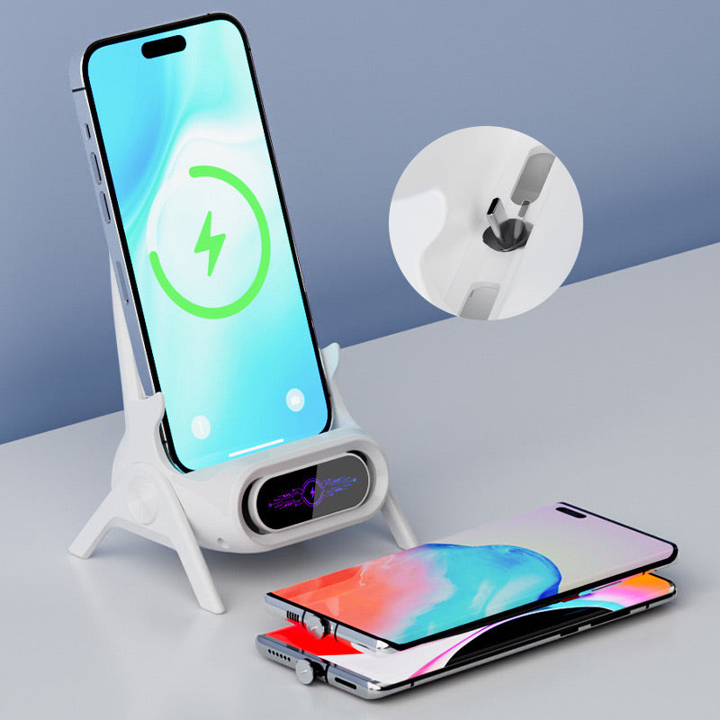 TrådløsHolder | Multifunktionel trådløs hurtigoplader med telefonstand