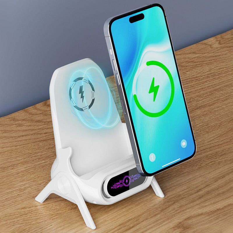 TrådløsHolder | Multifunktionel trådløs hurtigoplader med telefonstand