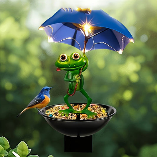 🐸✨ Magisk frødekoration med nattelys – vejrbestandig & sød!