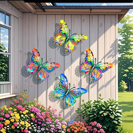 🦋 Metal-vægdekoration formet som en sommerfugl ✨——🌳 Udendørsdekoration